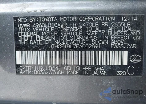 2015 Lexus Gs 350 z USA, uszkodzony, nr VIN JTHCE1BL7FA002891